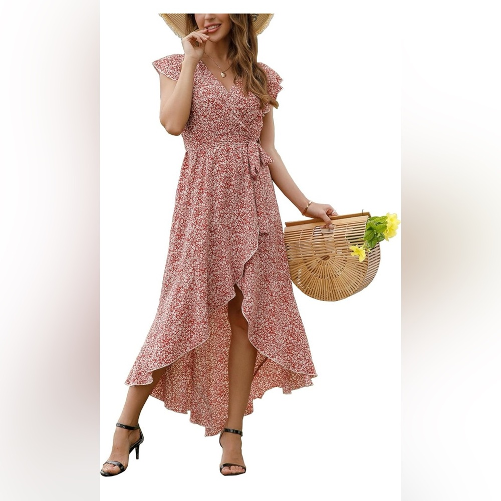 Pretty lightweight floral wrap style dress